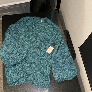Free people arctic combo thick knit cardigan oversized M